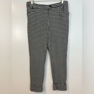 Anthropolgie Essential Crop Gingham Cuffed Pants Black/White Size 6